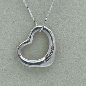 Tiffany & Co  Elsa Peretti Open Heart Pendant Necklace